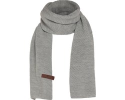 Knit Factory Jazz Gebreide Sjaal Dames & Heren - Grijze Wintersjaal - Langwerpige sjaal - Wollen sjaal - Heren sjaal - Dames sjaal - Iced Clay - 200x30 cm