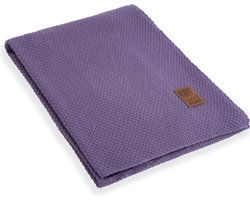 Knit Factory Jesse Gebreid Plaid - Woondeken - plaid - Wollen deken - Kleed - Violet - 160x130 cm