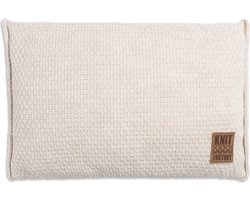 Knit Factory Jesse Sierkussen - Rechthoekig kussen - Kussen woonkamer - Bank kussen - Decoratie kussen - Beige - 60x40 cm - Kussenhoes inclusief kussenvulling