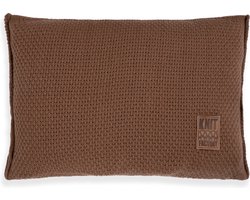 Knit Factory Jesse Sierkussen - Rechthoekig kussen - Kussen woonkamer - Bank kussen - Decoratie kussen - Tobacco - 60x40 cm - Kussenhoes inclusief kussenvulling