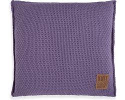 Knit Factory Jesse Sierkussen - Vierkant kussen - Kussen woonkamer - Bank kussen - Decoratie kussen - Violet - 50x50 cm - Kussenhoes inclusief kussenvulling