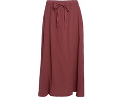 Knit Factory Kiki Maxirok - Casual rok - Rok voor de lente & zomer - Rok reikend tot de enkels - A-lijn - Lange rok - Stone Red - Rood - L/XL - 100% Biologisch katoen