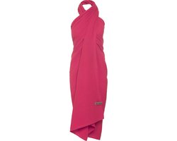 Knit Factory Liv Pareo - XL Sjaal - Sarong - Stranddoek - Strandlaken - Strandjurk voor Dames - Fuchsia - Duurzaam & Milieuvriendelijk - 100% Biologisch katoen