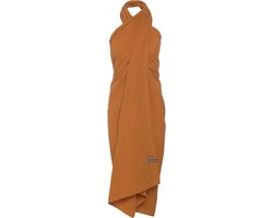 Knit Factory Liv Pareo - XL Sjaal - Sarong - Stranddoek - Strandlaken - Strandjurk voor Dames - Roest - Duurzaam & Milieuvriendelijk - 100% Biologisch katoen