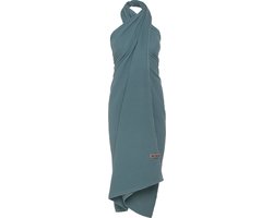 Knit Factory Liv Pareo - XL Sjaal - Sarong - Stranddoek - Strandlaken - Strandjurk voor Dames - Stone Green - Duurzaam & Milieuvriendelijk - 100% Biologisch katoen