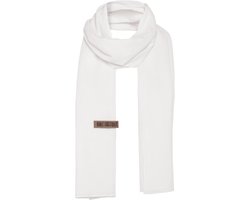 Knit Factory Liv Sjaal Dames - Katoenen sjaal - Langwerpige sjaal - Witte zomersjaal - Dames sjaal - Woolwhite - 200x40 cm - Duurzaam & Milieuvriendelijk - 100% Biologisch katoen