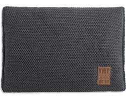 Knit Factory Maxx Sierkussen - Rechthoekig kussen - Kussen woonkamer - Bank kussen - Decoratie kussen - Antraciet - 60x40 cm - Kussenhoes inclusief kussenvulling
