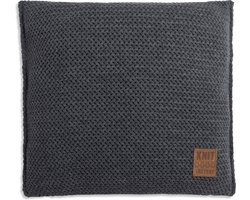 Knit Factory Maxx Sierkussen - Vierkant kussen - Kussen woonkamer - Bank kussen - Decoratie kussen - Antraciet - 50x50 cm - Kussenhoes inclusief kussenvulling