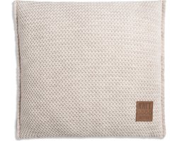 Knit Factory Maxx Sierkussen - Vierkant kussen - Kussen woonkamer - Bank kussen - Decoratie kussen - Beige - 50x50 cm - Kussenhoes inclusief kussenvulling