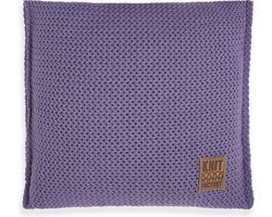 Knit Factory Maxx Sierkussen - Vierkant kussen - Kussen woonkamer - Bank kussen - Decoratie kussen - Violet - 50x50 cm - Kussenhoes inclusief kussenvulling