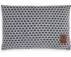 Knit Factory Mila Sierkussen - Antraciet/Licht Grijs - 60x40 cm - Kussenhoes inclusief kussenvulling