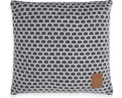 Knit Factory Mila Sierkussen - Atraciet/Licht Grijs - 50x50 cm - Kussenhoes inclusief kussenvulling