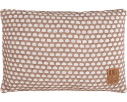 Knit Factory Mila Sierkussen - Beige/Marron - 60x40 cm - Kussenhoes inclusief kussenvulling