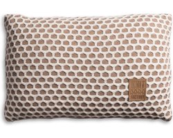 Knit Factory Mila Sierkussen - Marron/Beige - 60x40 cm - Kussenhoes inclusief kussenvulling
