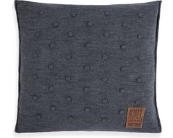 Knit Factory Noa Sierkussen - Antraciet - 50x50 cm - Kussenhoes inclusief kussenvulling