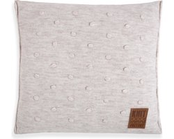 Knit Factory Noa Sierkussen - Beige - 50x50 cm - Kussenhoes inclusief kussenvulling