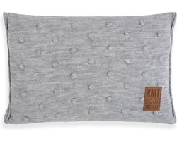 Knit Factory Noa Sierkussen - Licht Grijs - 60x40 cm - Kussenhoes inclusief kussenvulling
