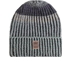 Knit Factory Remy Gebreide Muts Heren & Dames - Beanie hat - beige, stonegreen & grijze mix - Grofgebreid - Dames muts - Heren muts - Multicolor - Warme Wintermuts - Arctic Stone - Unisex - One Size