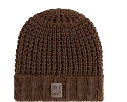 Knit Factory Robin Gebreide Muts Heren & Dames - Beanie hat - Tobacco - Grofgebreid - Warme bruine Wintermuts - Unisex - One Size