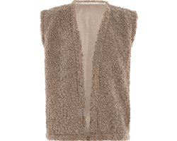 Knit Factory Rosie Gilet Teddy - Dames gilet - Dames vest zonder mouwen - Bodywarmer gemaakt van Teddystof - Linnen - 36/44