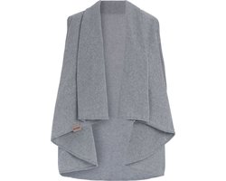 Knit Factory Senna Omslagvest - Stola voor in de zomer - Lichtgrijze stola - Gemaakt van 50% gerecyceld katoen - Licht Grijs - 36/44