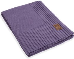 Knit Factory Uni Gebreid Plaid - Woondeken - plaid - Wollen deken - Kleed - Violet - 160x130 cm