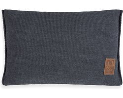 Knit Factory Uni Sierkussen - Rechthoekig kussen - Kussen woonkamer - Bank kussen - Decoratie kussen - Antraciet - 60x40 cm - Kussenhoes inclusief kussenvulling
