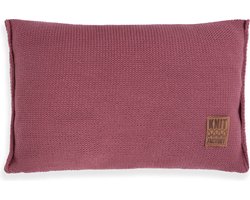 Knit Factory Uni Sierkussen - Rechthoekig kussen - Kussen woonkamer - Bank kussen - Decoratie kussen - Stone Red - 60x40 cm - Kussenhoes inclusief kussenvulling