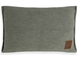 Knit Factory Uni Sierkussen - Rechthoekig kussen - Kussen woonkamer - Bank kussen - Decoratie kussen - Urban Green - Rechthoekig - 60x40 cm - Kussenhoes inclusief kussenvulling