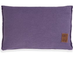 Knit Factory Uni Sierkussen - Rechthoekig kussen - Kussen woonkamer - Bank kussen - Decoratie kussen - Violet - 60x40 cm - Kussenhoes inclusief kussenvulling