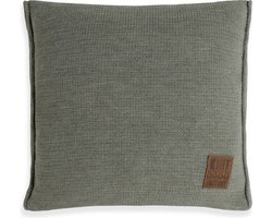 Knit Factory Uni Sierkussen - Vierkant kussen - Kussen woonkamer - Bank kussen - Decoratie kussen - Urban Green - 50x50 cm - Kussenhoes inclusief kussenvulling