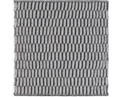 Knit Factory Vaatdoek Block - Gebreide vaatdoek gemaakt van 50% Katoen en 50% acryl - Vaatwasdoek - 1 stuk - Ecru/Antraciet - Donkergrijs - 27x27 cm