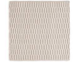Knit Factory Vaatdoek Block - Gebreide vaatdoek gemaakt van 50% Katoen en 50% acryl - Vaatwasdoek - 1 stuk - Ecru/Linnen - Bruin - 27x27 cm