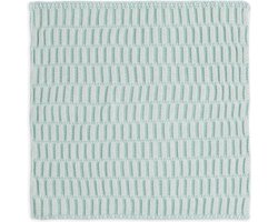 Knit Factory Vaatdoek Block - Gebreide vaatdoek gemaakt van 50% Katoen en 50% acryl - Vaatwasdoek - 1 stuk - Ecru/Mint - Lichtgroen - 27x27 cm