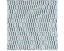 Knit Factory Vaatdoek Block - Gebreide vaatdoek gemaakt van 50% Katoen en 50% acryl - Vaatwasdoek - 1 stuk - Ecru/Stonegreen - Blauwgroen - 27x27 cm