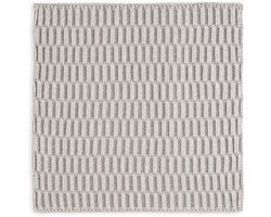 Knit Factory Vaatdoek Block - Gebreide vaatdoek gemaakt van 50% Katoen en 50% acryl - Vaatwasdoek - 1 stuk - Ecru/Taupe - Bruin - 27x27 cm