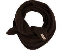 Knit Factory Yuna Mini Driehoeksjaal - Donkerbruin - 125x35 cm