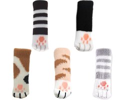 Knitted Stoel Sokken - 20 Stuks Schattige Kattenpoot Beschermers voor Meubelpoten, Geluiddempende en Kr scratchvrije Oplossingen voor Tafel, Bank en Bed