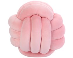 Knoop Decoratief Kussen Bol - Ronde Knuffelkussen - Pluche Woonaccessoire - 20 cm (8 inch) - Slaapkussen - Bank Decoratie - Kerstcadeau - Verjaardagscadeau - Relatiegeschenk - Huiskamer Decoratie