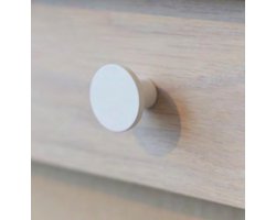 Knop mat wit doorsnede Ø26 mm, Meubelknop - keukenknop - kastknop - incl. schroeven - H005