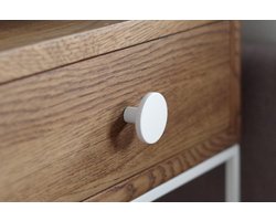 Knop mat WIT Doorsnede Ø41 mm , keukenknop - kastknop - meubelknop - kastgreep - incl. schroeven - H006