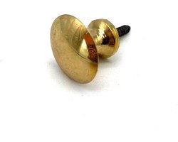 Knop Messing glanzend rond Paddenstoel 20mm