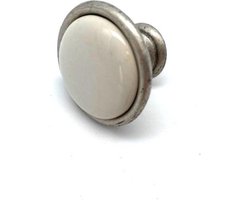 Knop Porselein Zilver Antiek 34mm