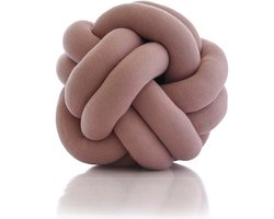 Knot Gebreid Kussen | Decoratief Sierkussen | 30x30 cm | Katoen | Cameo Roze | Wonen | Woonaccessoires | Sierkussen