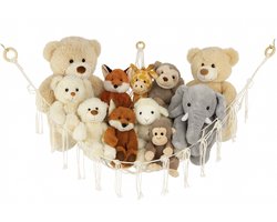 Knuffel Hangmat incl. montagetools | Opbergnet Knuffels | Opbergzak Hangen / Hangend | Plush Net | Opberger / Opbergsysteem voor knuffel | Toy Hammock