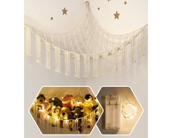 Knuffel Hangmat MET verlichting | Opbergnet Knuffels | Opbergzak Hangen / Hangend | Plush Net | Opberger / Opbergsysteem voor knuffel | Toy Hammock