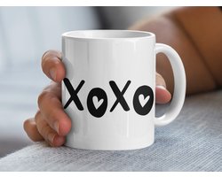 Knuffel Hugs and Kisses XOXO Mug, Liefde Koffie, Schattige Valentijn, Romantische Geschenkideeën, Beste Vriendin Cadeau, Harten Mok