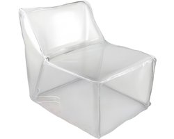 Knuffel Opbergstoel - Speelgoed Zitzak - Ruimte Opruimen - Transparant PVC Materiaal - 60x60x45 cm