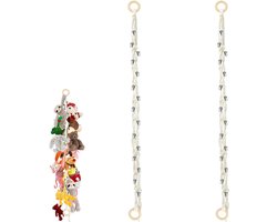 Knuffel-organizer met houten ringen - Hangmat voor pluche dieren - Knuffeldier opslag - 2 stuks - 2 meter - 40 clips