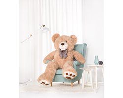 Knuffelbeer - Teddybeer - XXL 160 cm - Knuffel - Knuffel beer - Teddy beer - Teddybeer XXL - Super groot - Valentijn - Cadeautje voor haar - Grote Knuffelbeer - Mega Teddy Beige - Gomoor